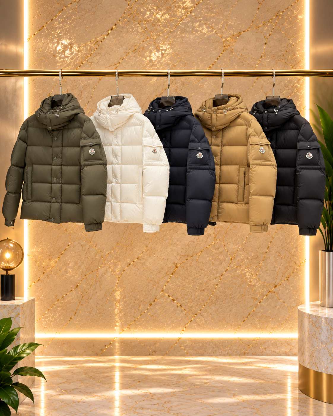 MCLR Kurze Daunenjacke mit Kapuze Salzman