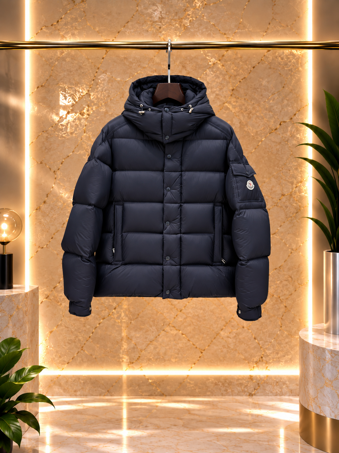 MCLR Kurze Daunenjacke mit Kapuze Salzman