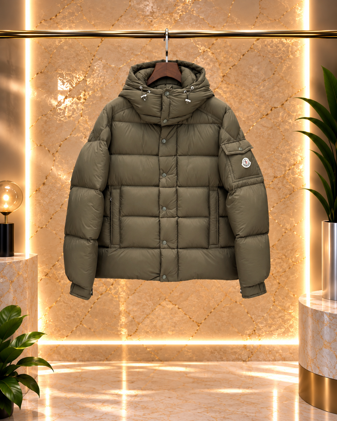 MCLR Kurze Daunenjacke mit Kapuze Salzman