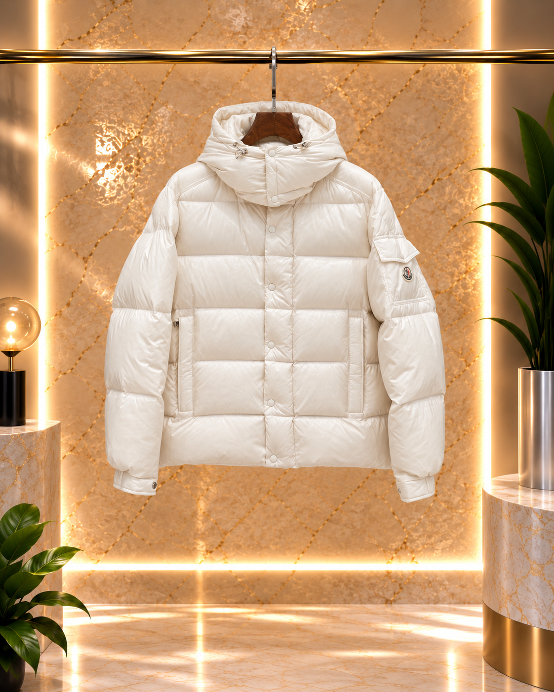 MCLR Kurze Daunenjacke mit Kapuze Salzman