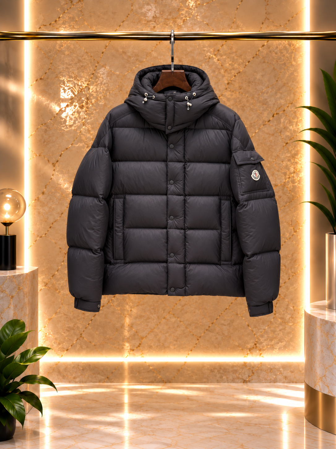 MCLR Kurze Daunenjacke mit Kapuze Salzman