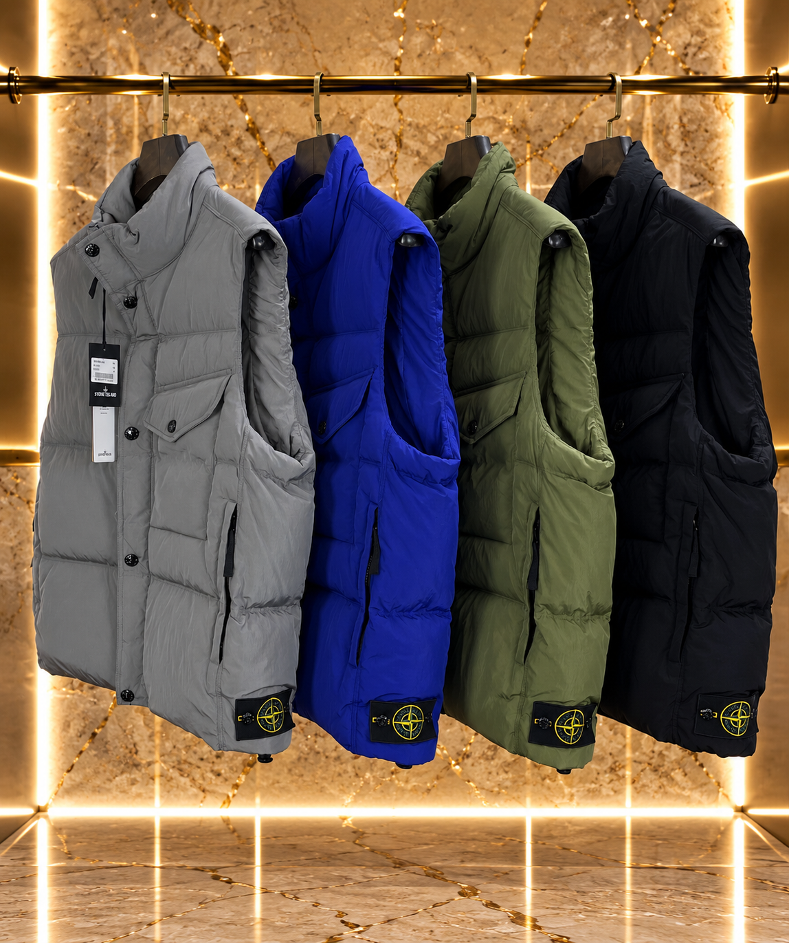 Stone nahtlose Daunenweste aus Tunnel-Nylon Down-TC