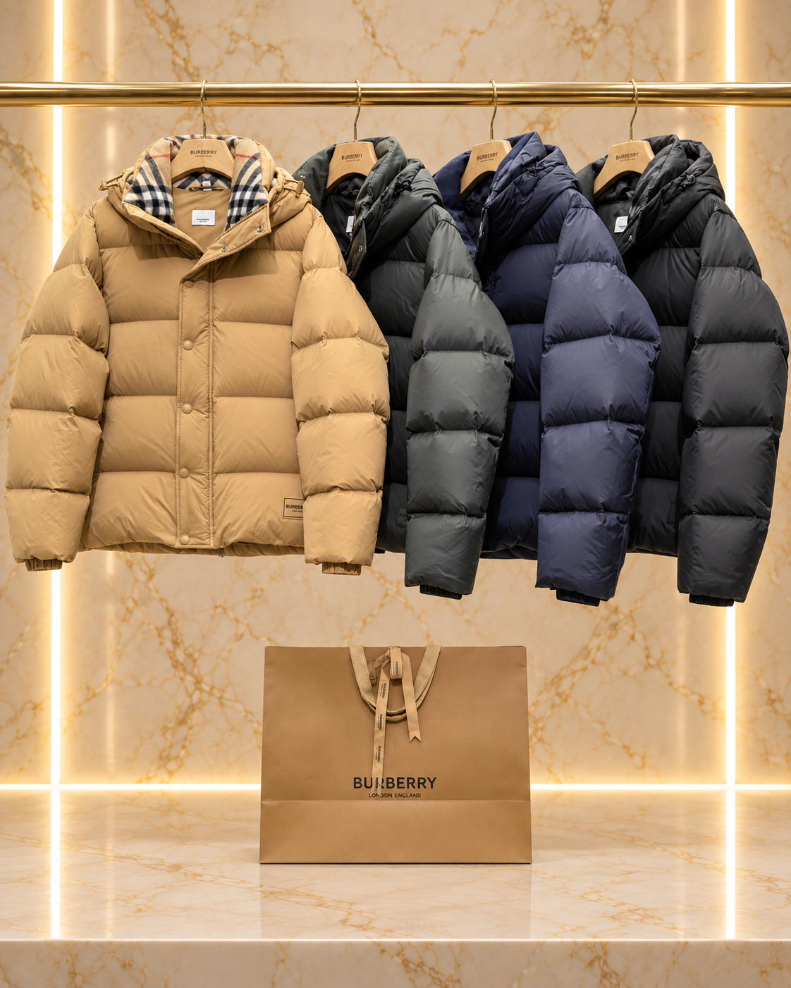 BRBY Abnehmbare Ärmel Steppjacke Bideford