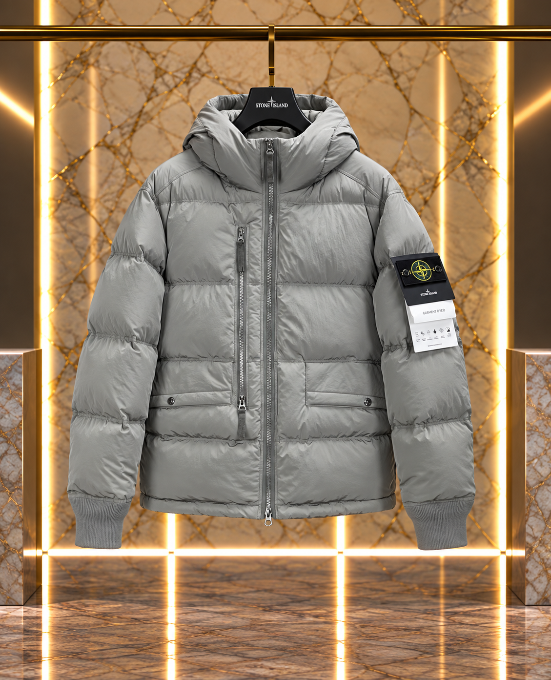 Stone  Doudoune à capuche Seamless Tunnel Nylon Down-TC