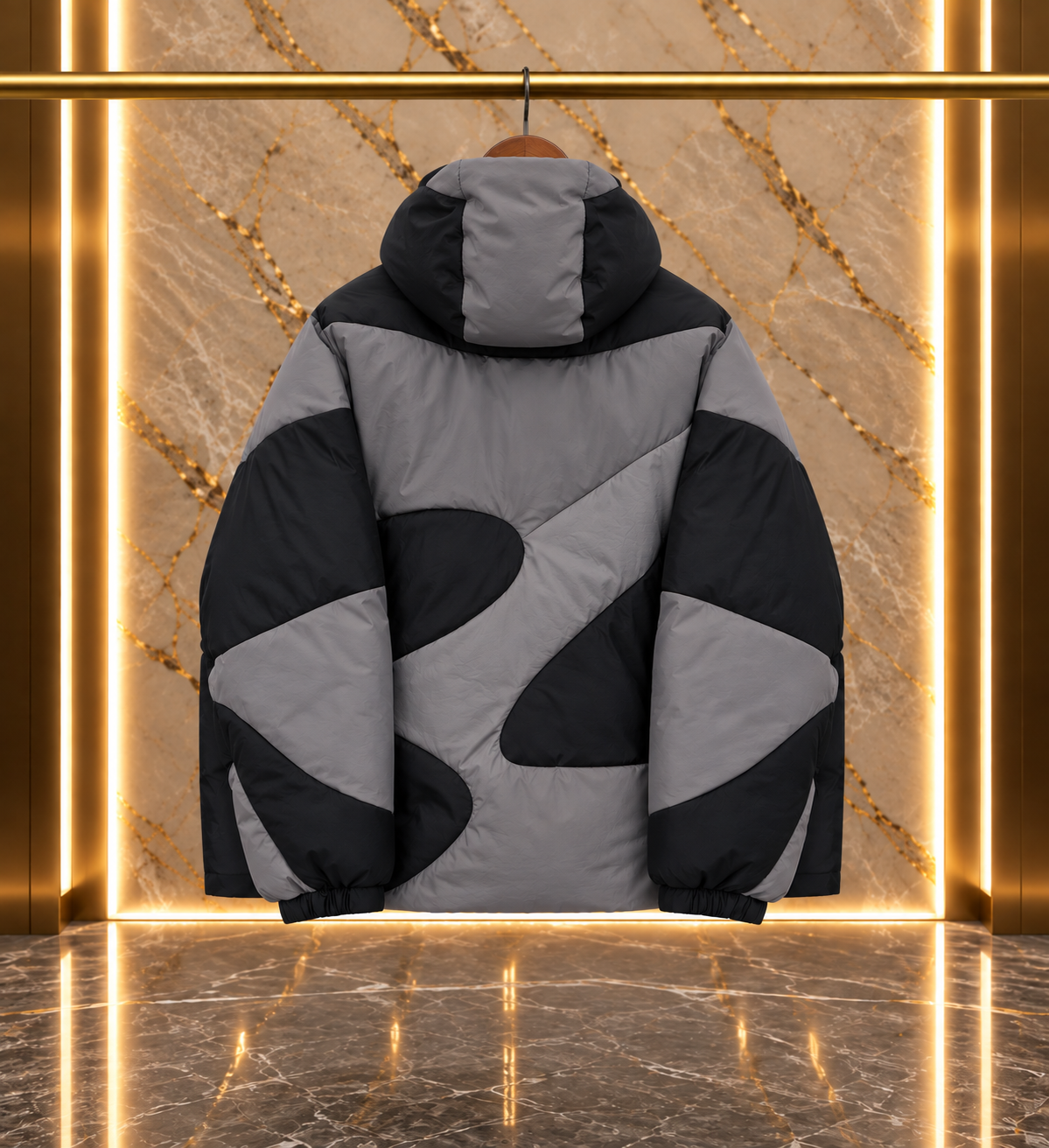 LVTN Monogram Flower Steppjacke mit Kapuze