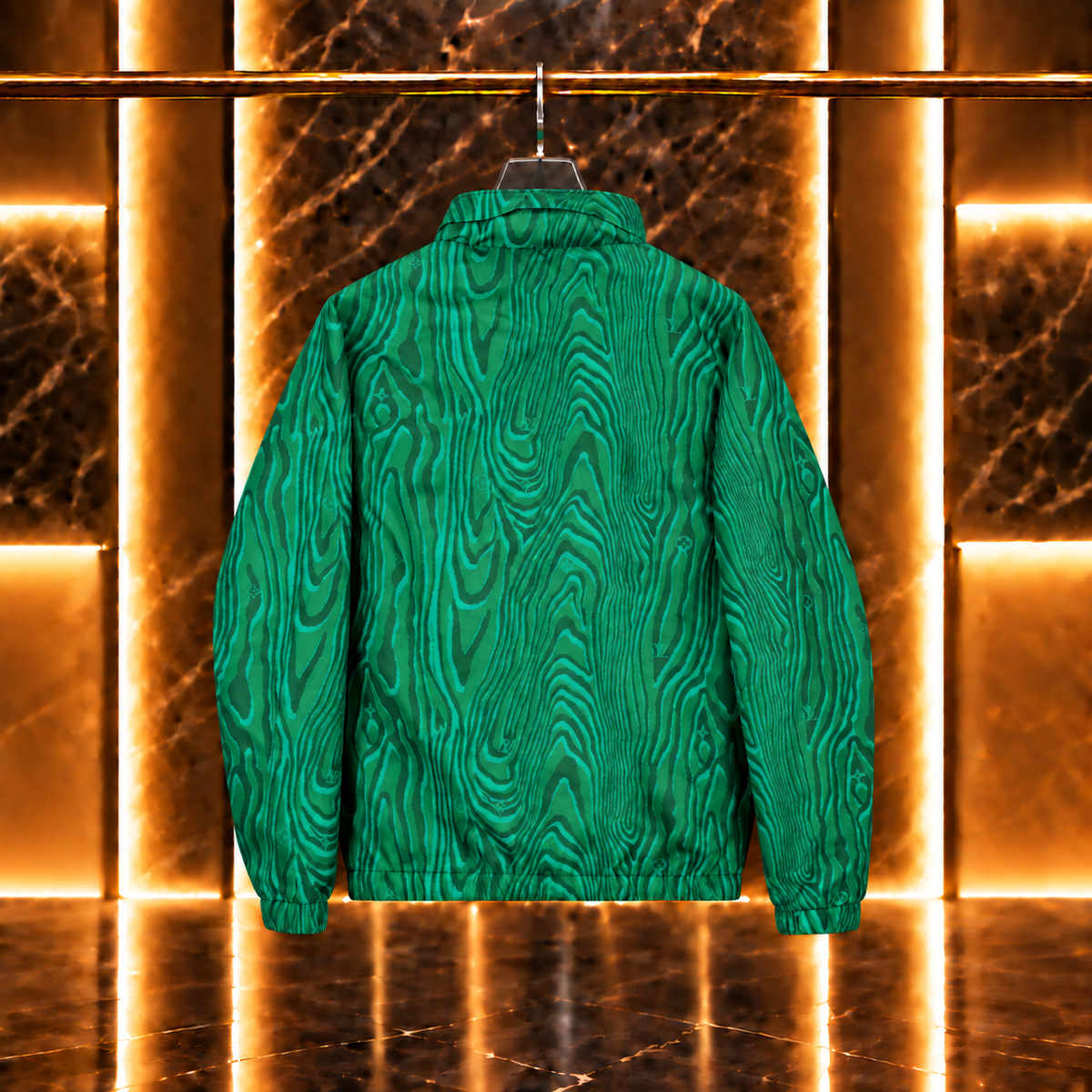 LVTN Wood-effect Monogram Hooded Windbreaker