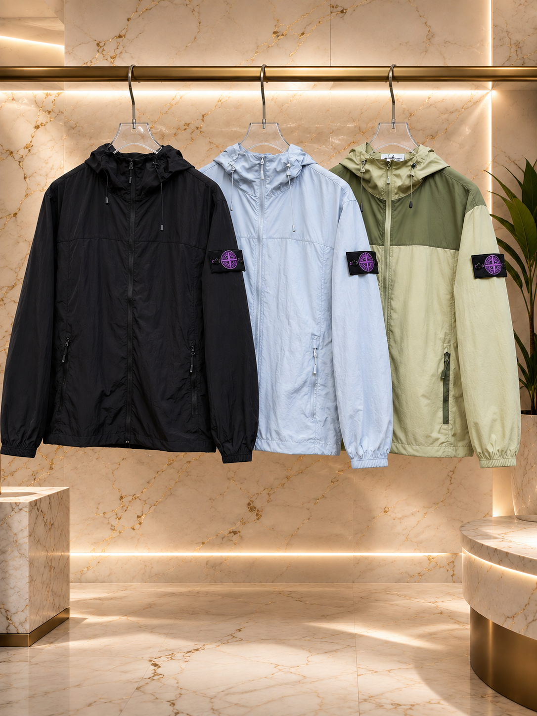 Stone Veste coupe-vent Crinkle Reps NY